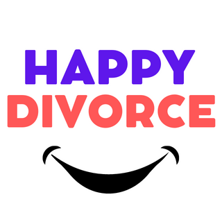 Logo of Happy Divorce with a smile on the bottom